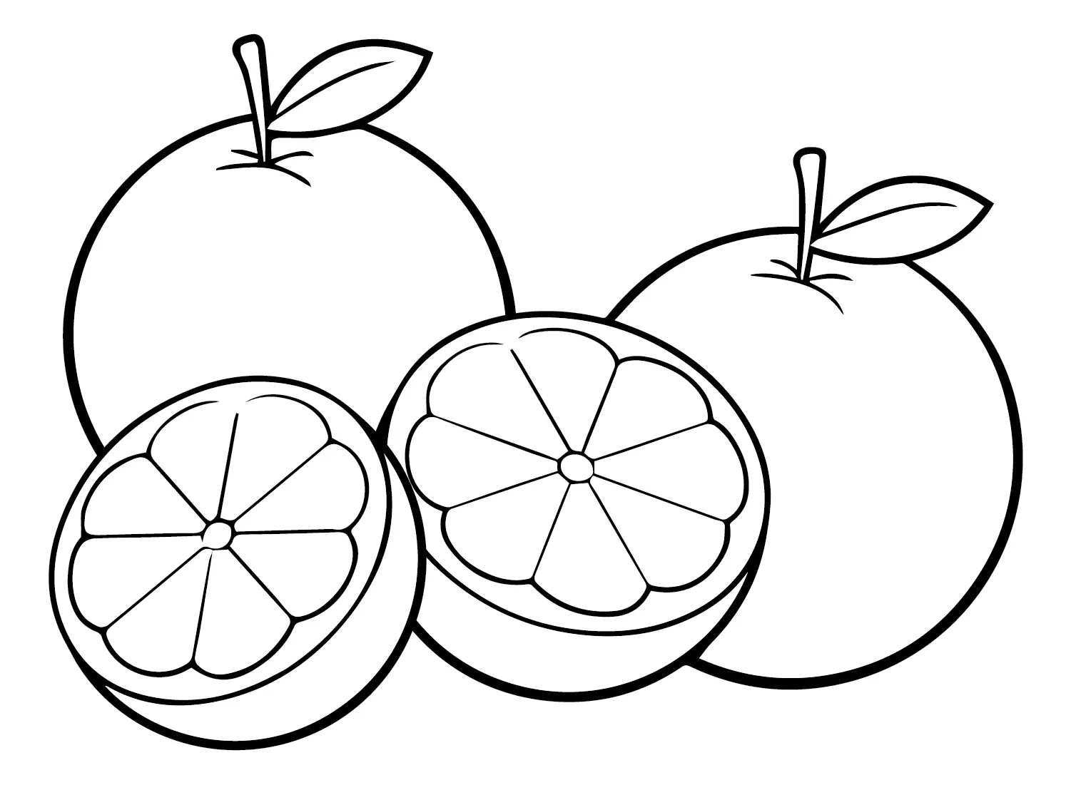 Oranges Coloring Pages 2