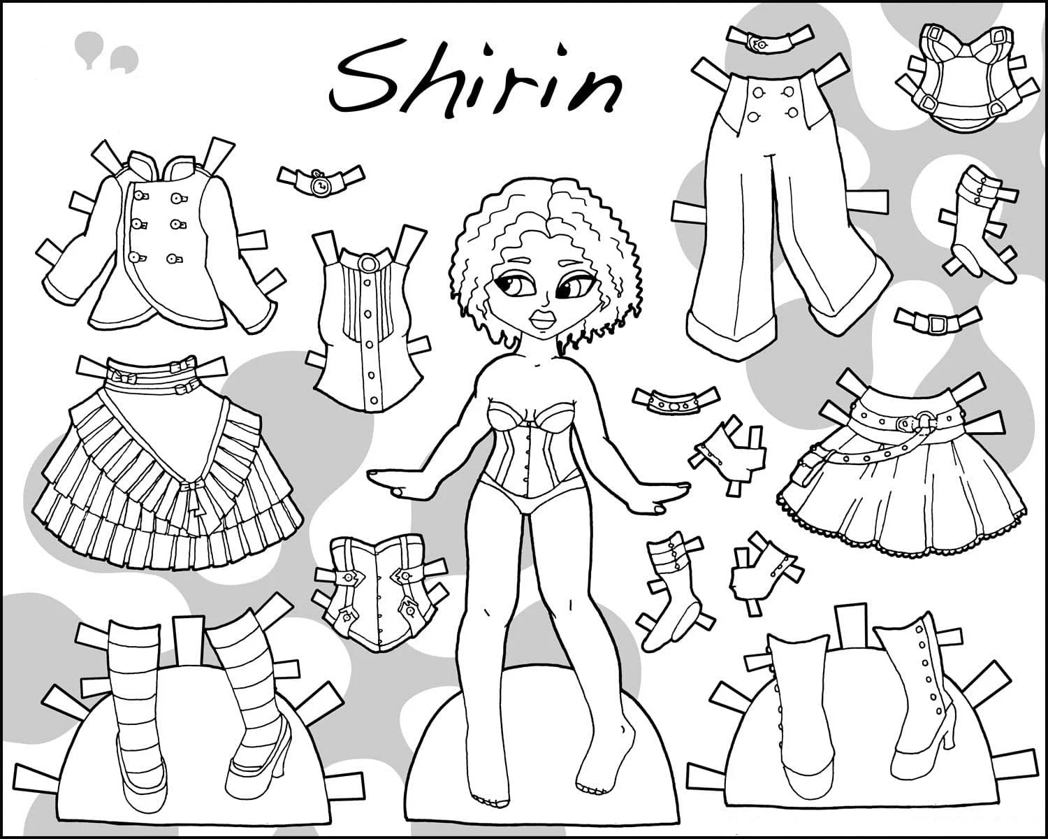 Desenhos de Paper Doll Para Colorir 38