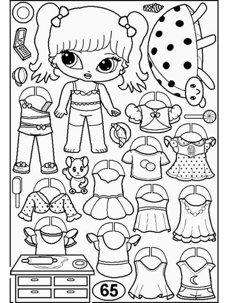 Desenhos de Paper Doll Para Colorir 41