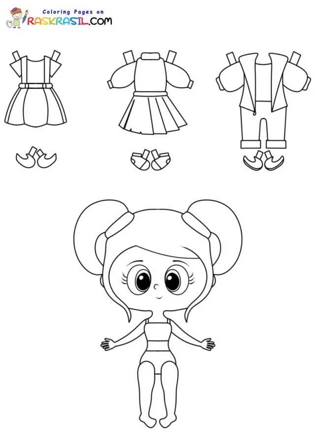 Desenhos de Paper Doll Para Colorir 5