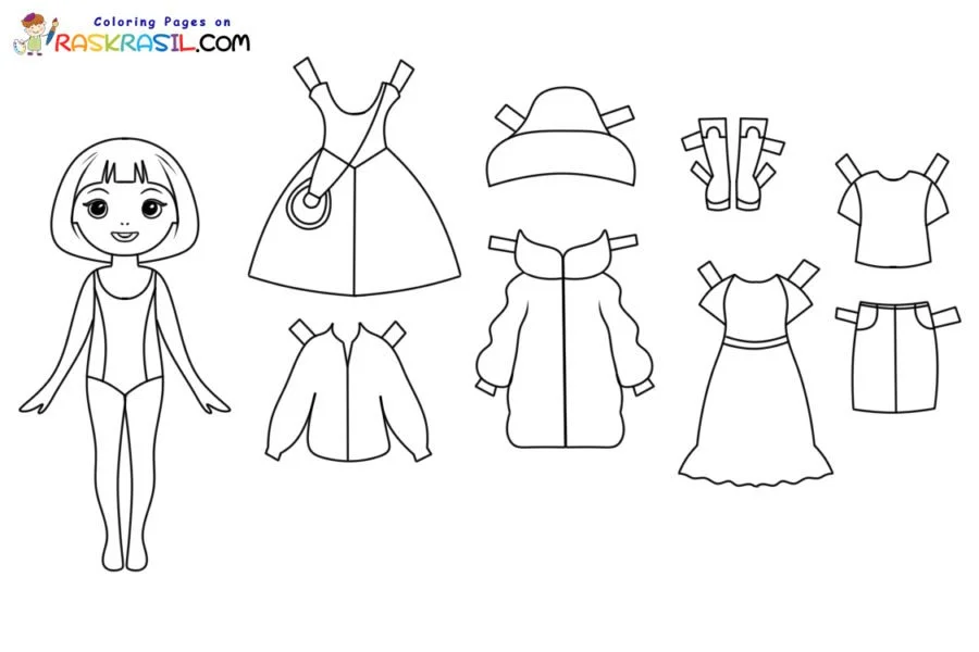 Desenhos de Paper Doll Para Colorir 54