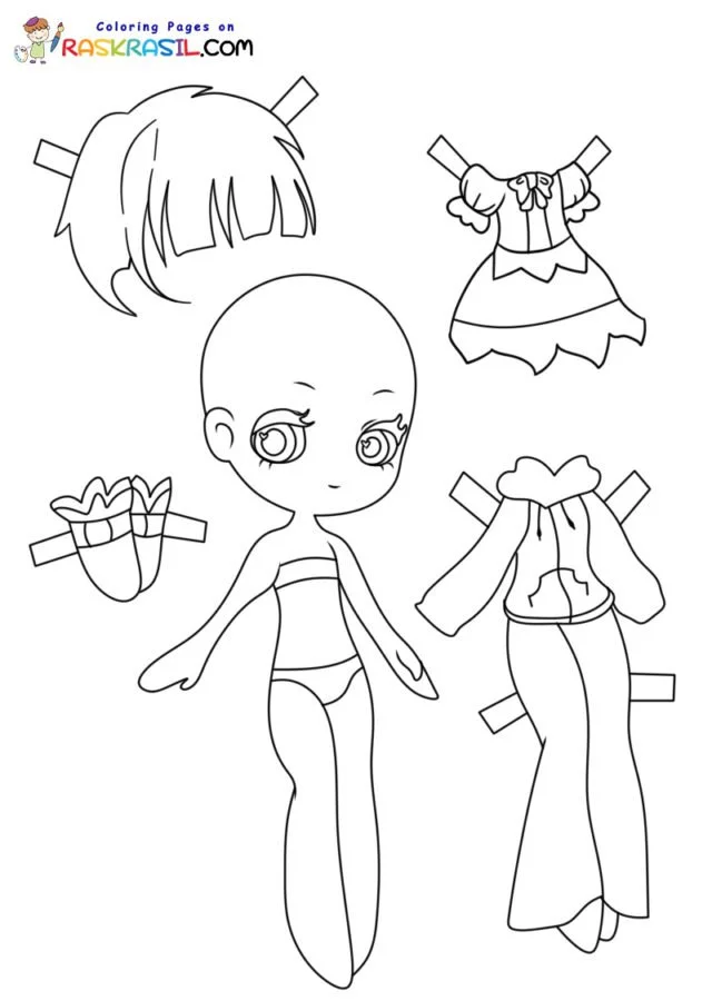 Desenhos de Paper Doll Para Colorir 57