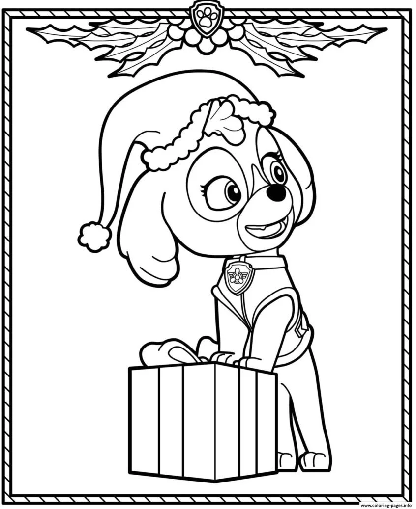 Desenhos de Natal Da Patrulha Canina Para Colorir 13