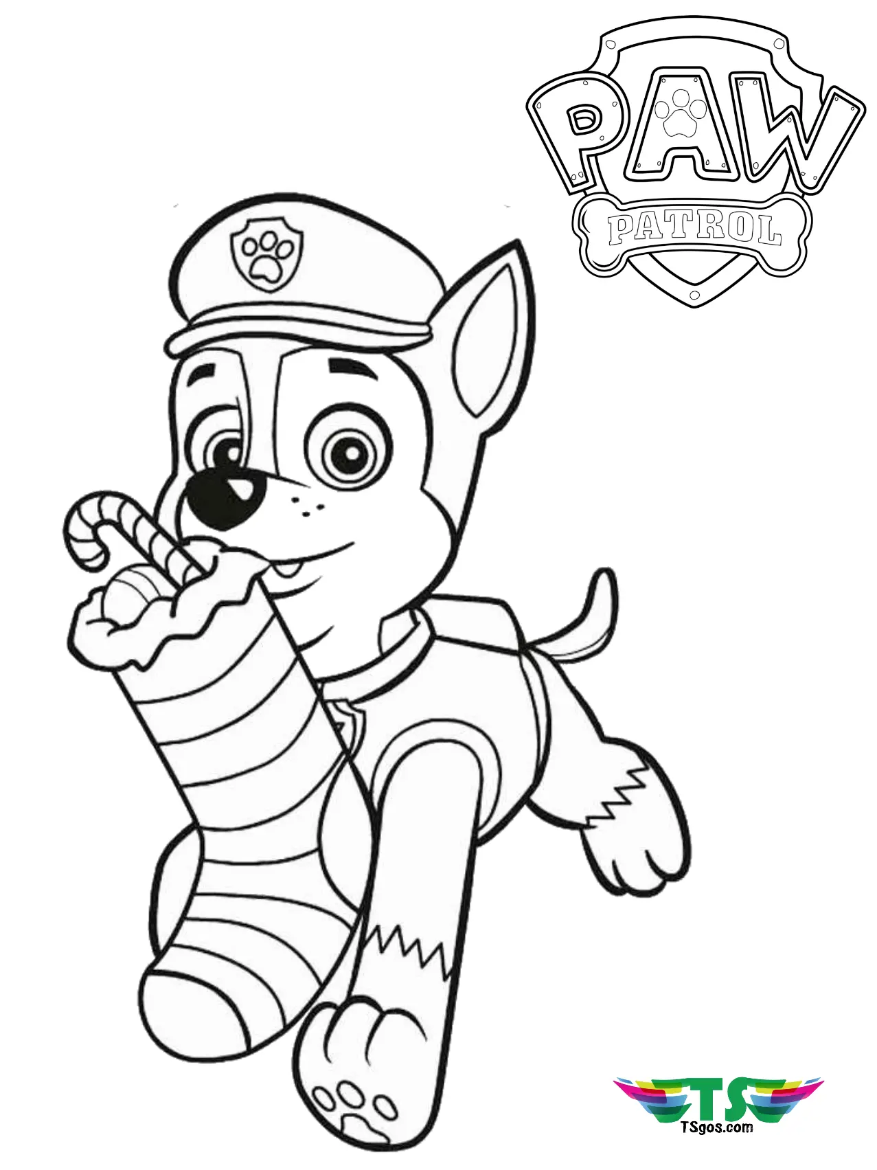 Desenhos de Natal Da Patrulha Canina Para Colorir 18