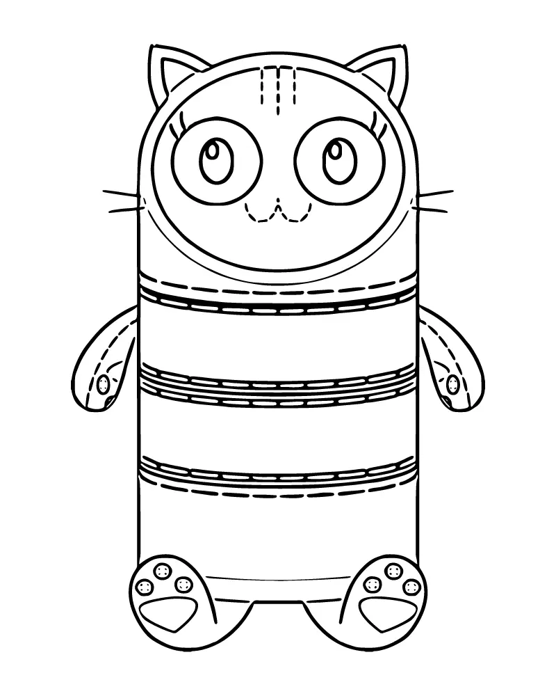 Gato Almofada para Colorir 7