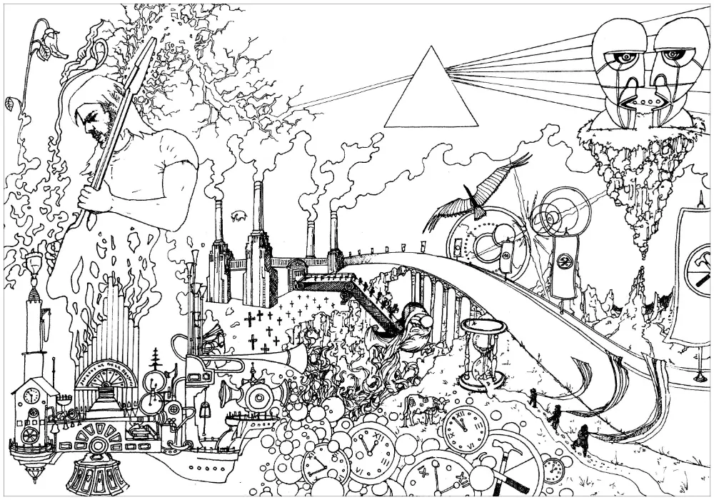 Pink Floyd Para Colorir 1