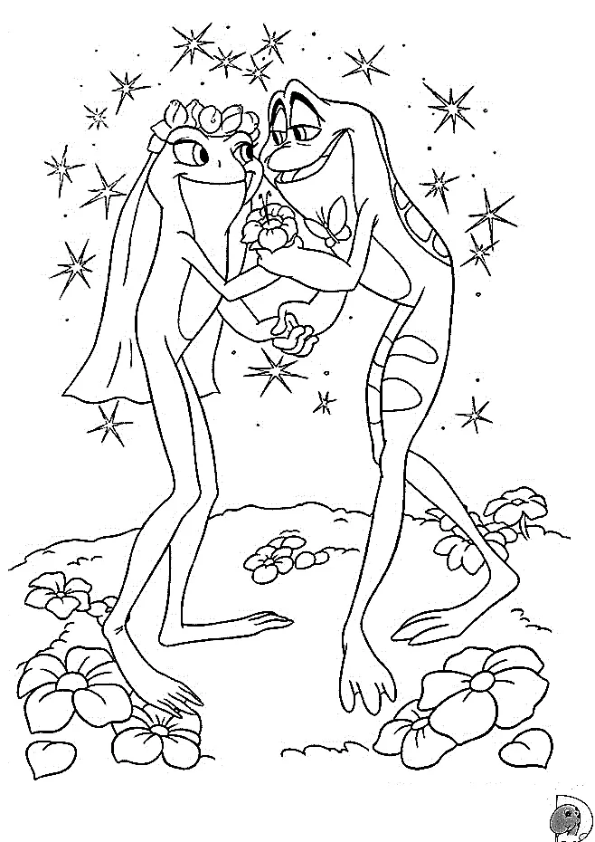Prinzessin und der Frosch Ausmalbilder