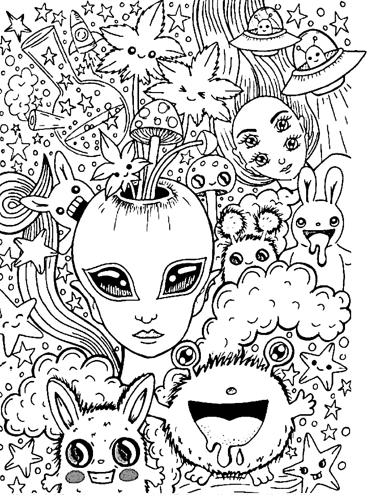 Psychedelic Coloring Pages 4