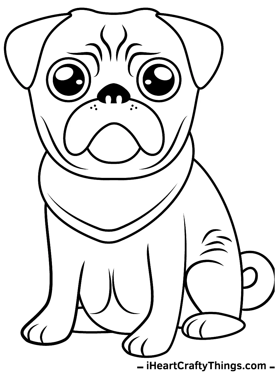 Pug Coloring Pages 11