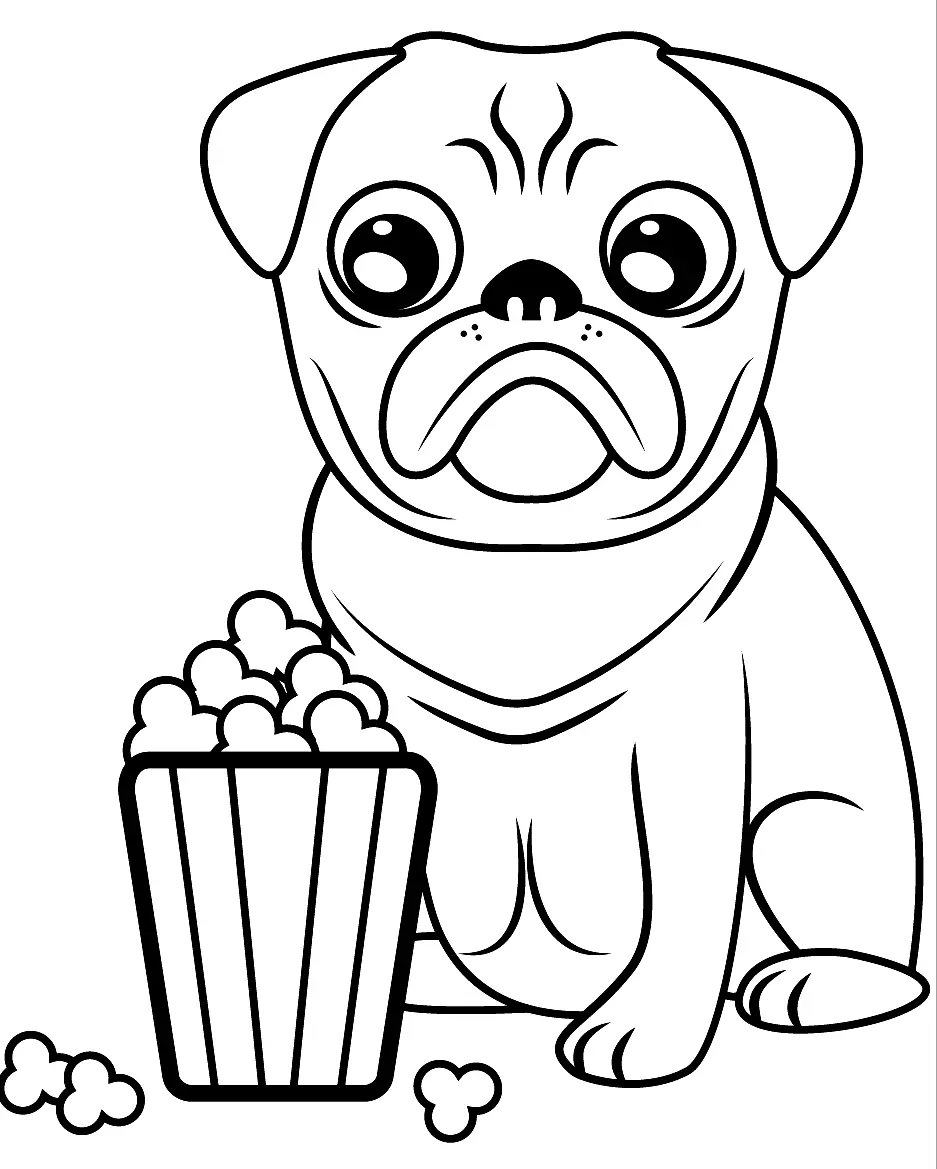 Pug Coloring Pages 12