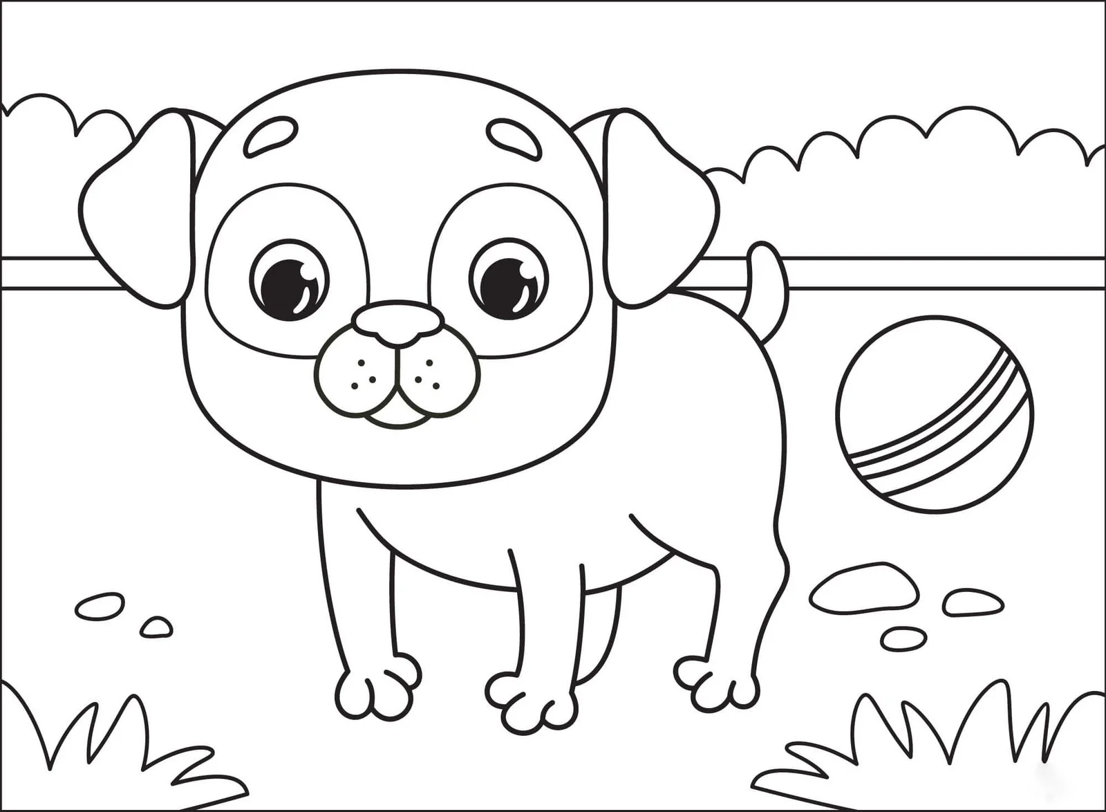 Pug Coloring Pages 30