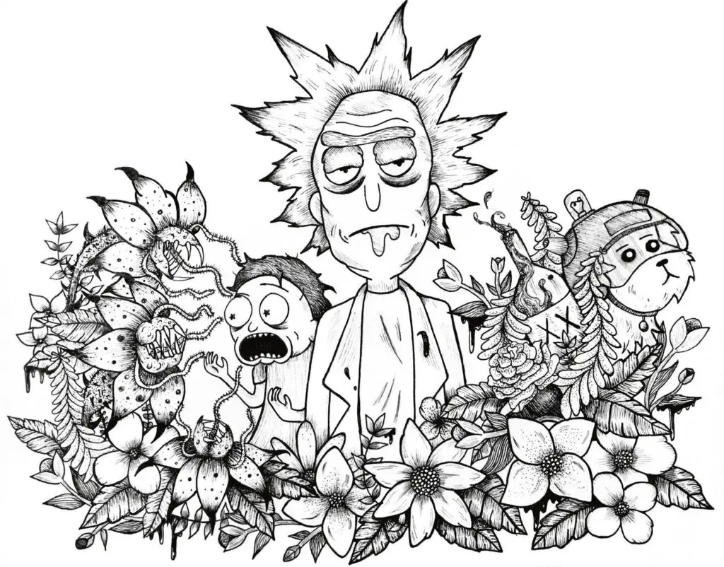 Desenhos de Rick And Morty Para Colorir 1