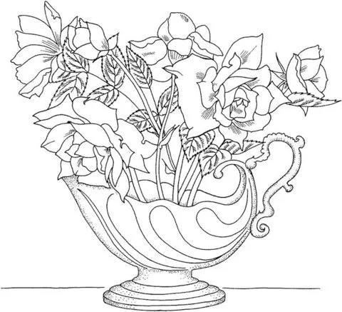 Desenhos de Rosas Para Colorir 58
