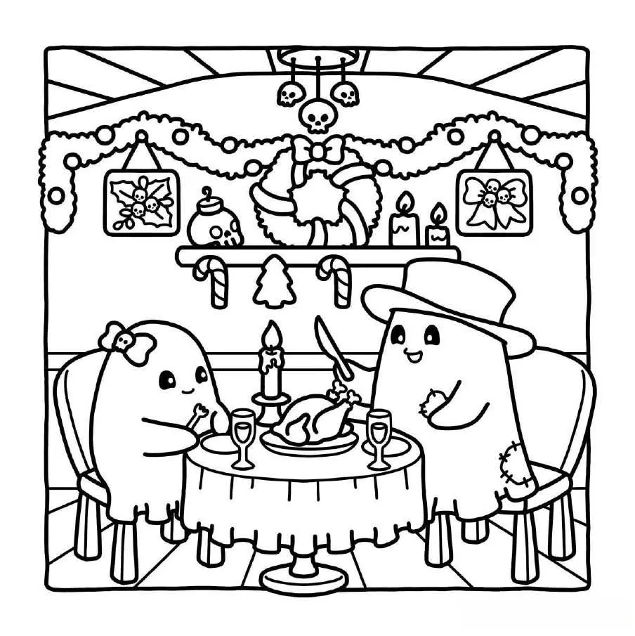 Pginas para colorear de Spooky Xmas 25