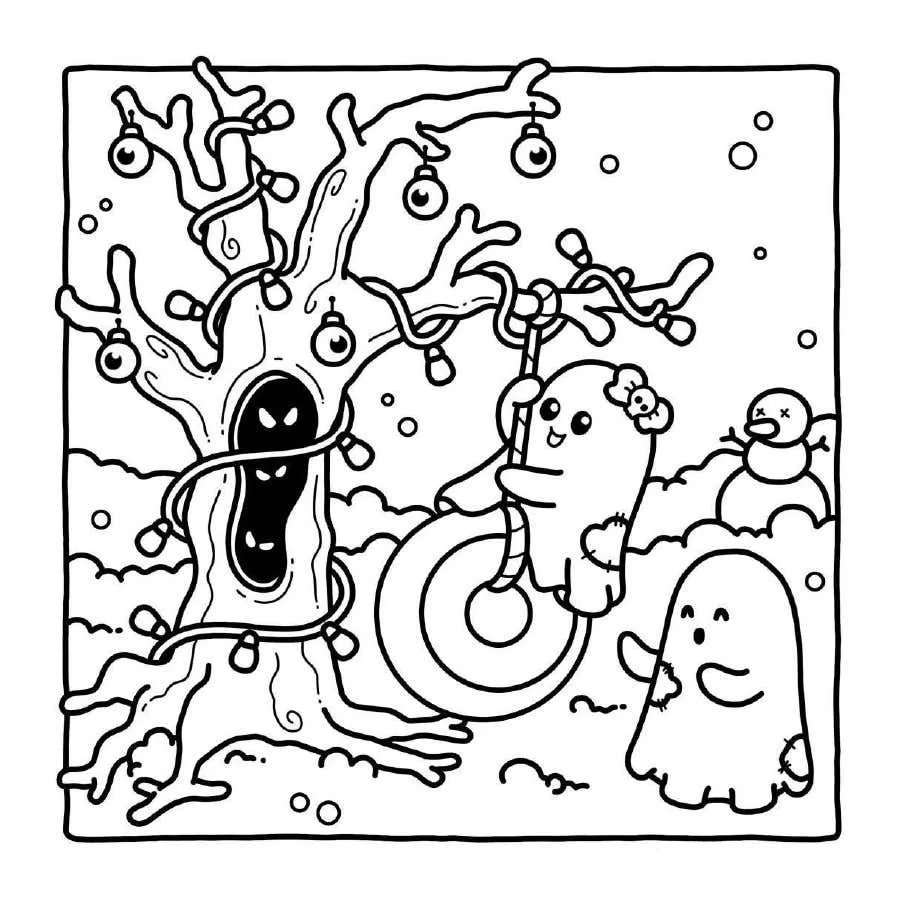 Pginas para colorear de Spooky Xmas 37