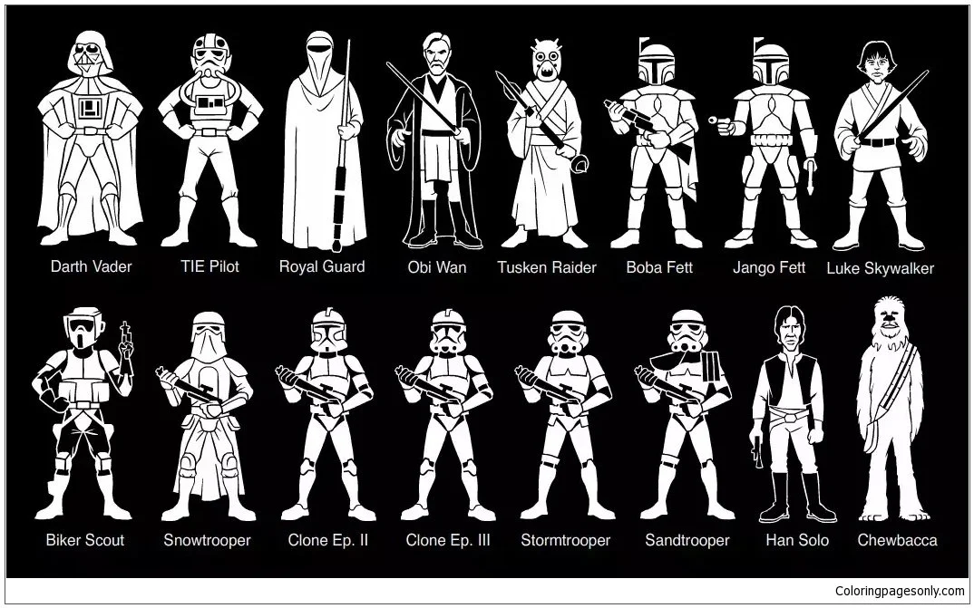 Desenhos de Personagens de Star Wars Para Colorir 128