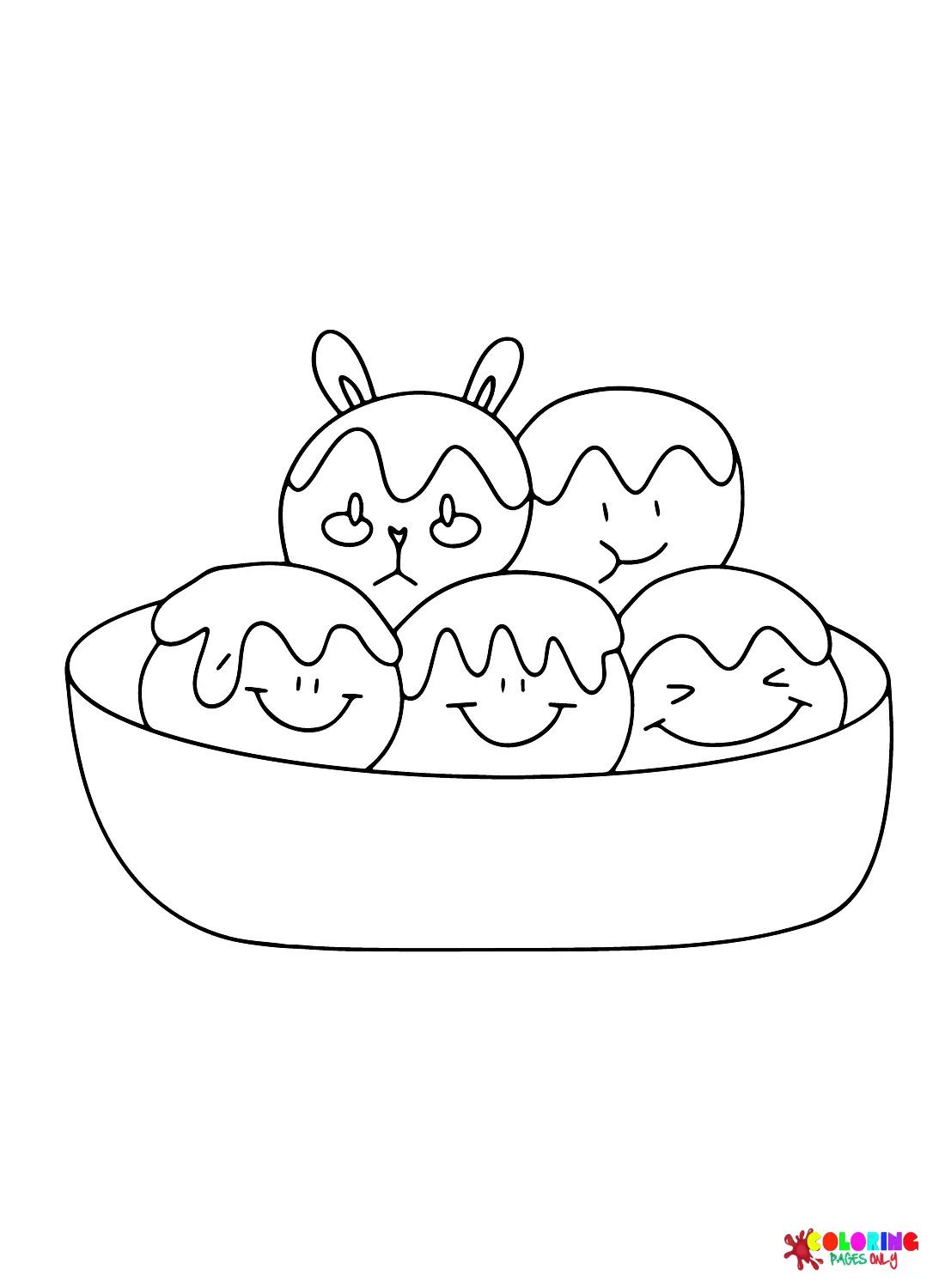 Takoyaki Para Colorear 1