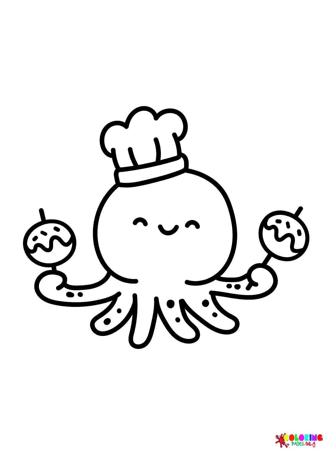 Takoyaki Para Colorear 21