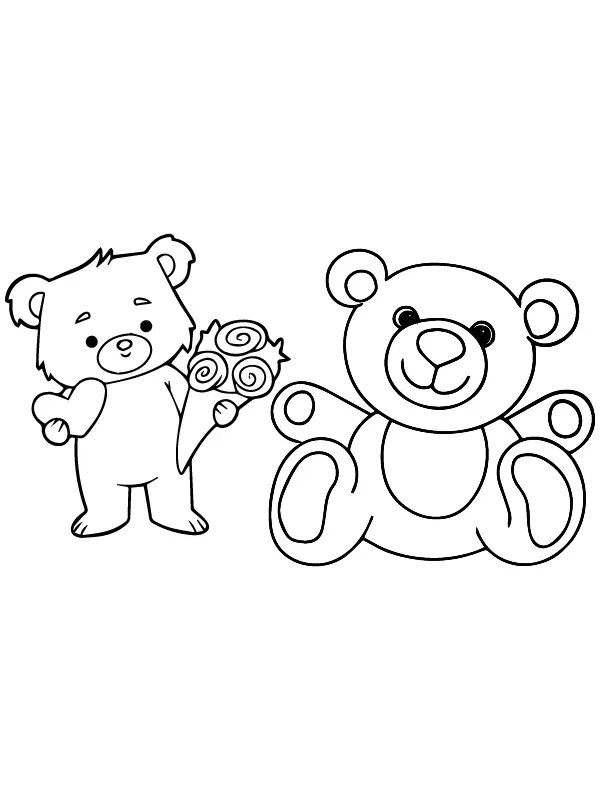 Teddy Bear Valentinstag Ausmalbilder