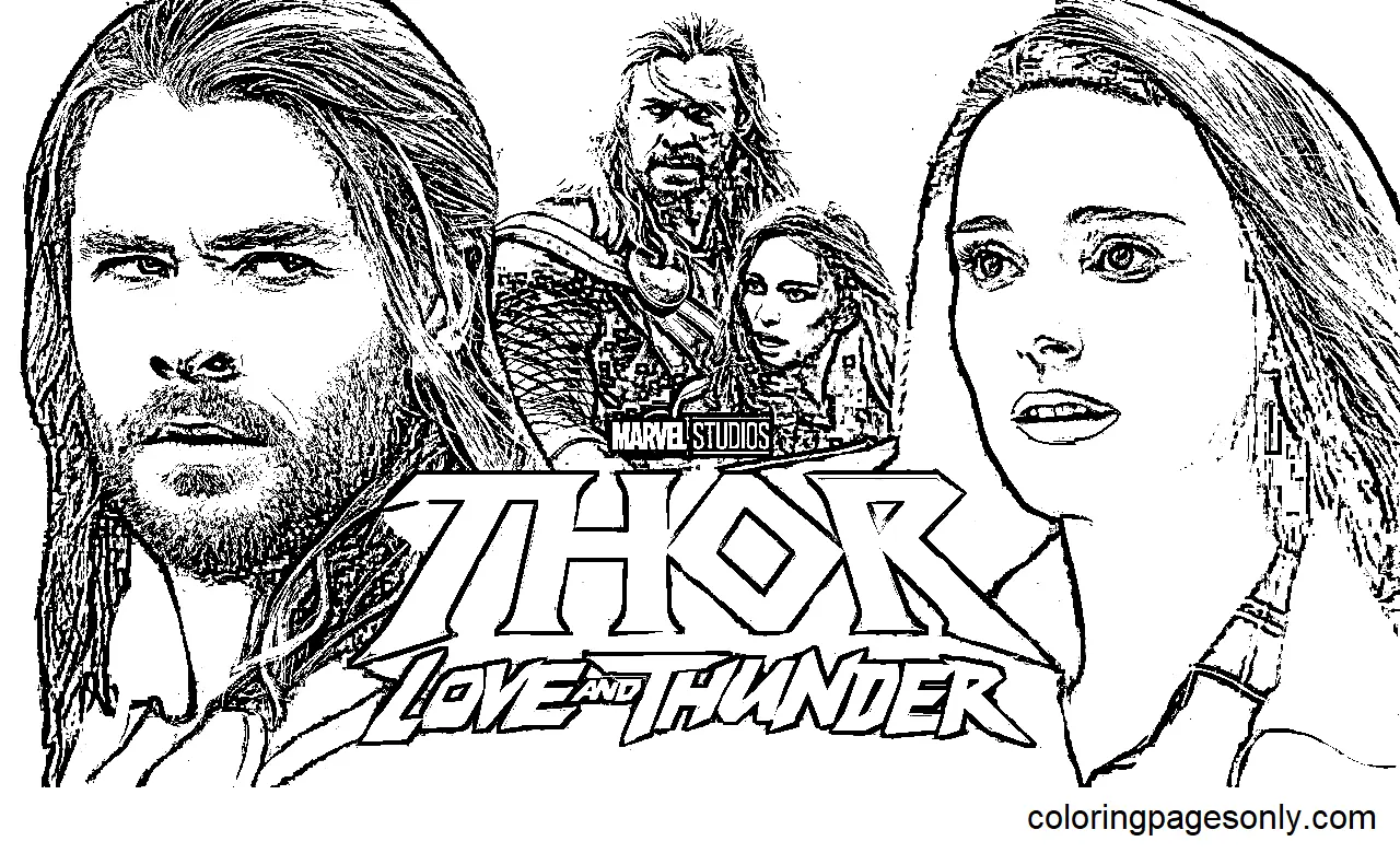 Thor Love and Thunder Coloring Pages 1