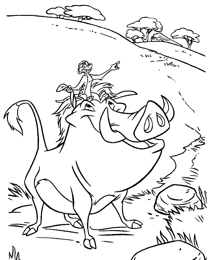 Timon Y Pumba Para Colorear 32
