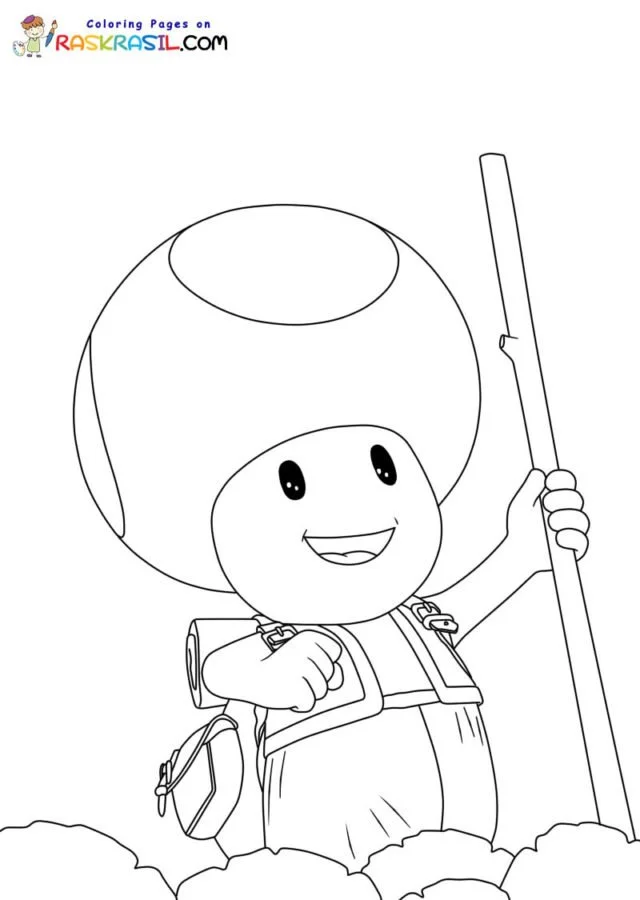 Toad Mario Coloring Pages 2