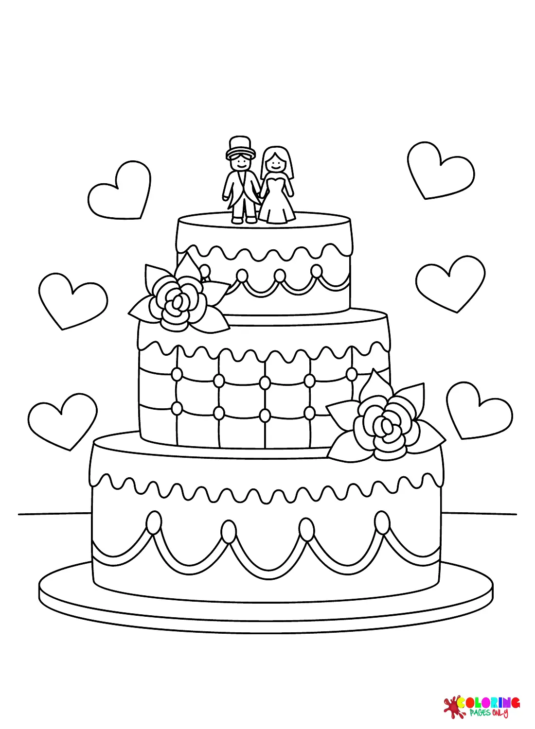 Wedding Cake Coloring Pages 13