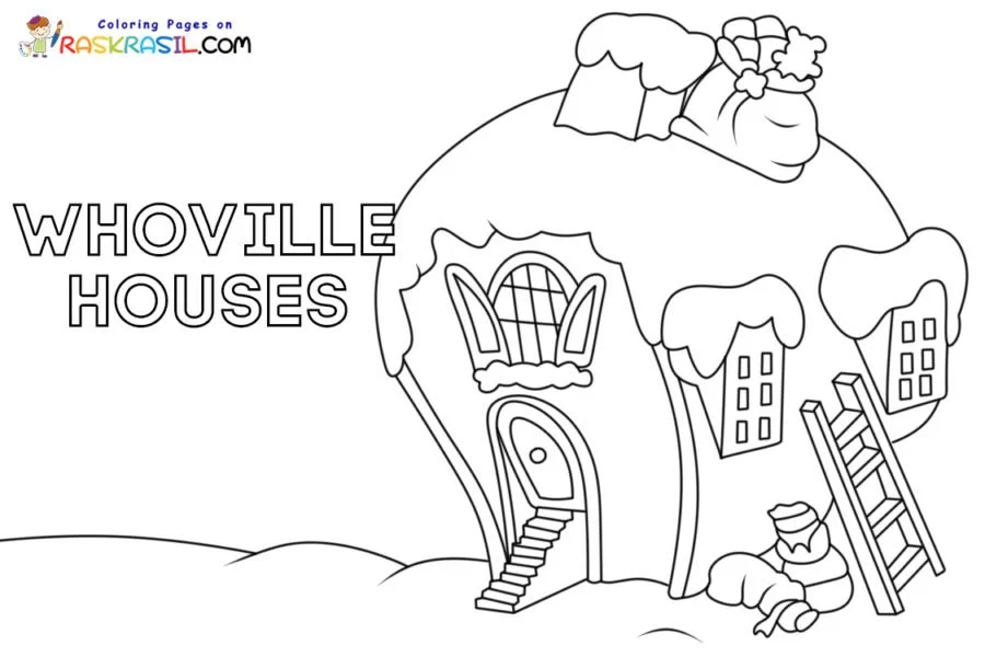 Whoville Houses Coloring Pages 1